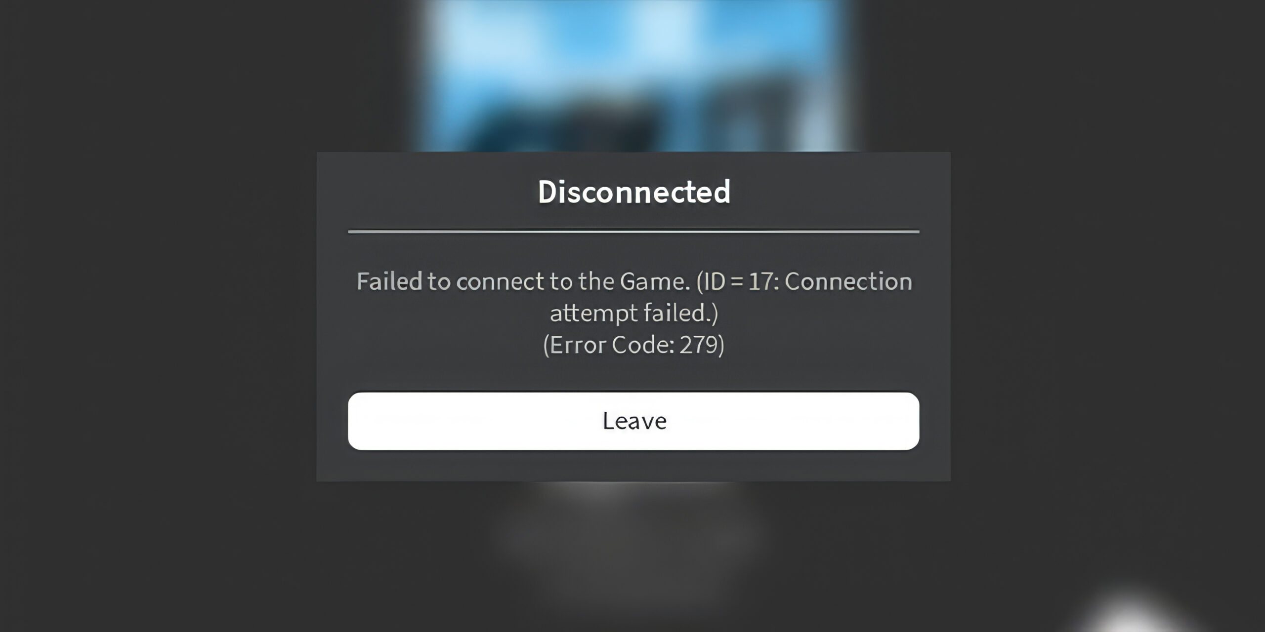 What is error code 279 roblox